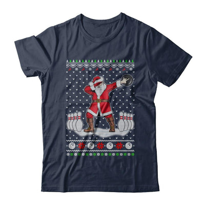 Dabbing Santa Claus Bowling Ugly Christmas Sweater-T-Shirt & Sweatshirt-Classic T-Shirt-Navy