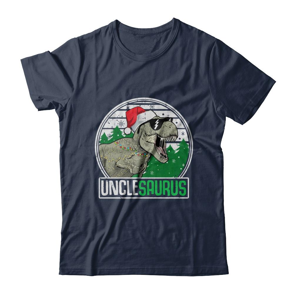 Unclesaurus Uncle Dinosaur T-Rex Family Christmas-T-Shirt & Sweatshirt-Classic T-Shirt-Navy