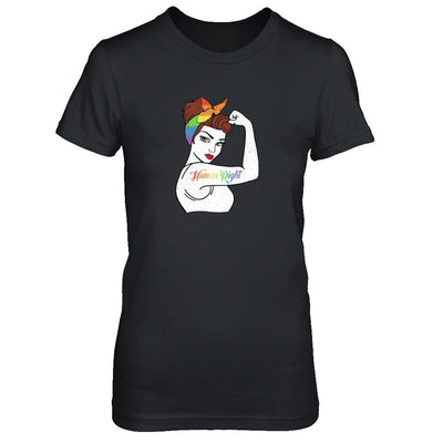 Lady Human Right LGBT Lesbian Gay Pride-T-Shirt & Tank Top-Women's T-Shirt-Black