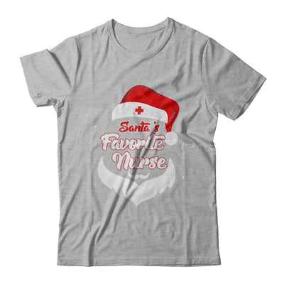 Santa's Favorite Nurse Funny Christmas Nursing-T-Shirt & Hoodie-Premium T-Shirt-Heather Gray