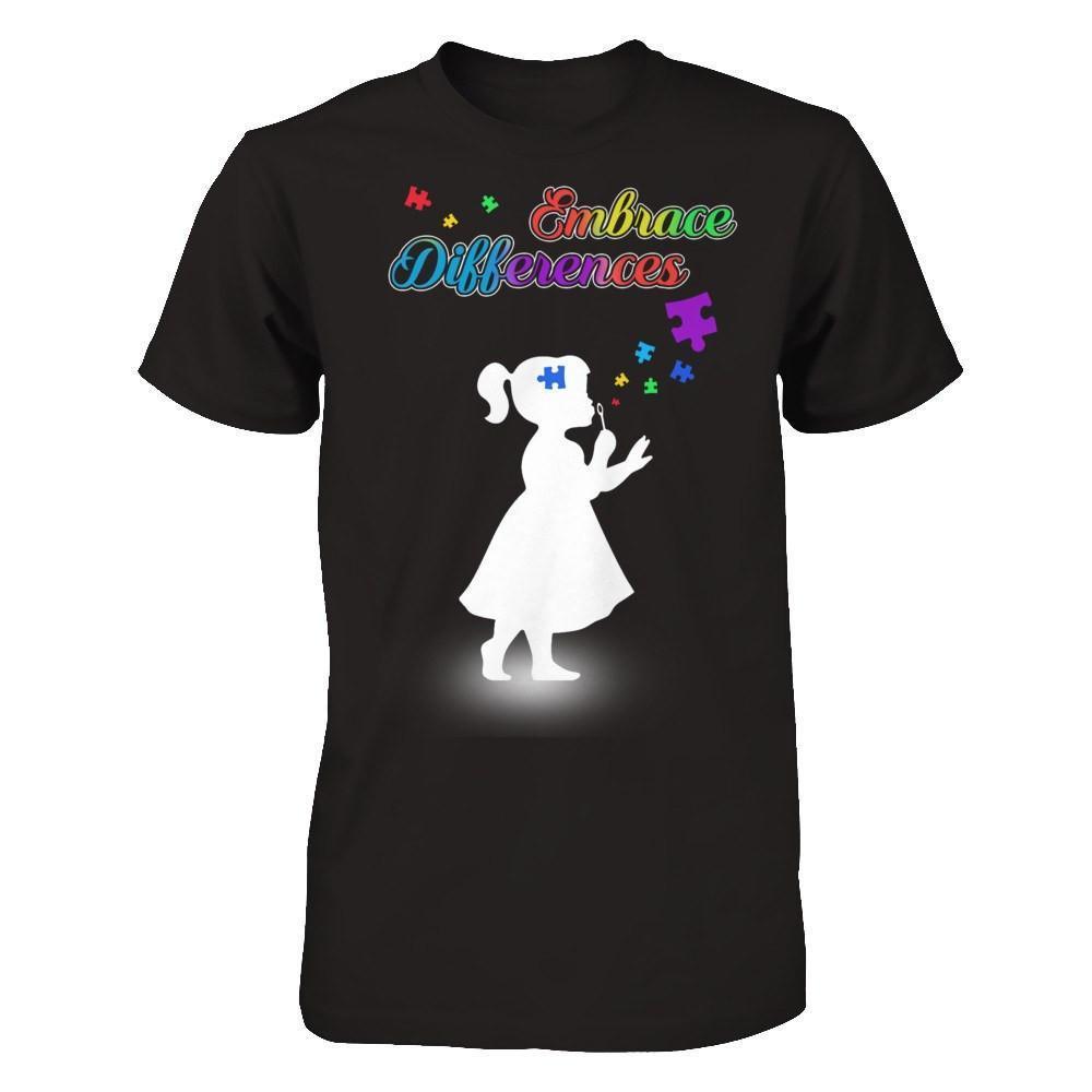 Autism Awareness Embrace Differences-T-Shirt & Hoodie-Premium T-Shirt-Black