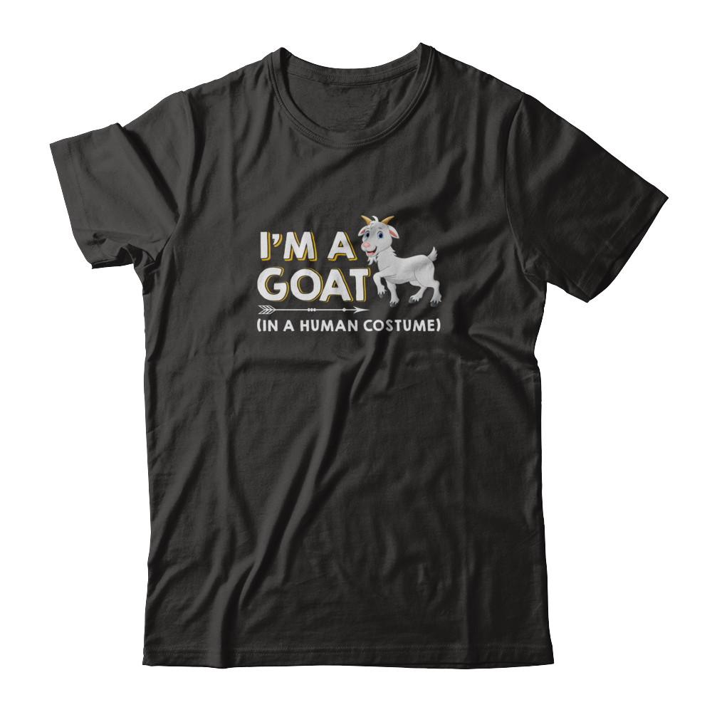 Halloween I'm A Goat In A Human Costume Funny Goat-T-Shirt & Tank Top-Premium T-Shirt-Black