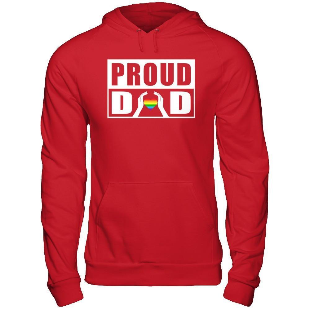 Proud Dad Lgbt Gay Lesbian Pride-T-Shirt & Hoodie-Pullover Hoodie-Red