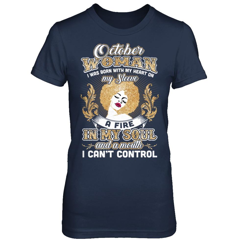 I'm An October Woman Funny Birthday-T-Shirt & Sweatshirt-Women's T-Shirt-Navy