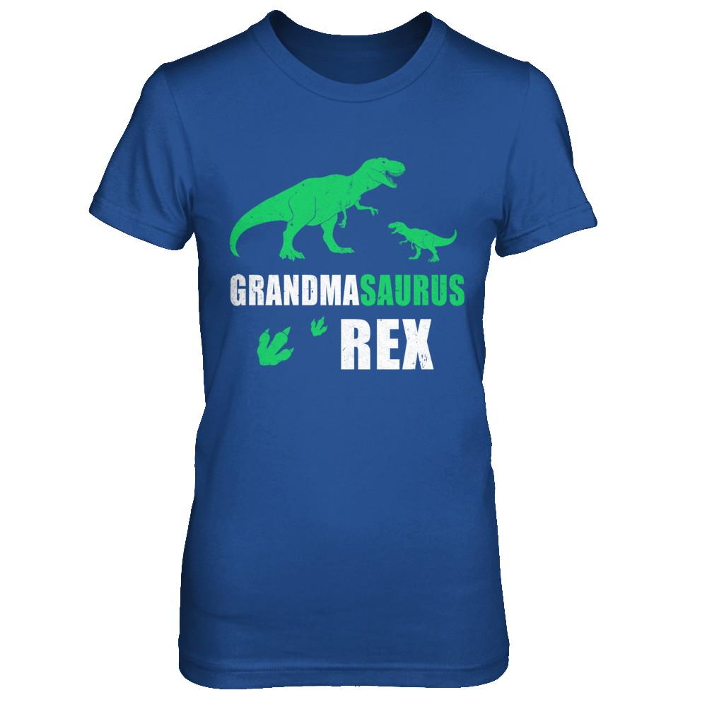 Dinosaur T-Rex Grandmasaurus Grandma Saurus Mothers Day-T-Shirt & Hoodie-Women's T-Shirt-Royal