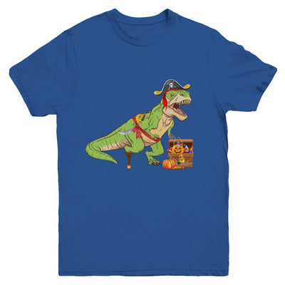 Dinosaurs T-Rex Pirate Halloween Saurus For Kids Youth-Youth Shirt-Youth T-Shirt-Royal