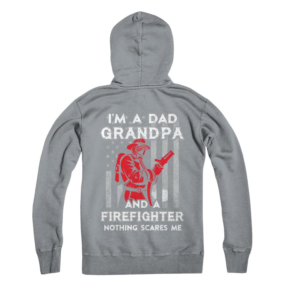 I'm A Dad Grandpa Firefighter Father's Day Gift-T-Shirt & Hoodie-Pullover Hoodie-Light Steel