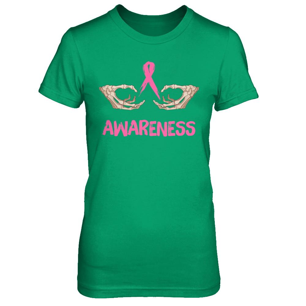 Breast Cancer Skeleton Hand Scary Halloween-T-Shirt & Sweatshirt-Women's T-Shirt-Irish Green
