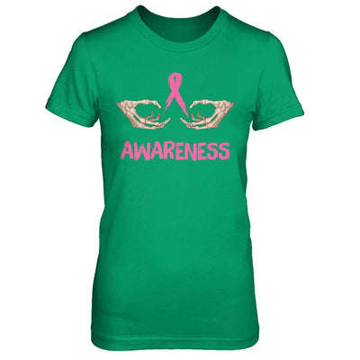 Breast Cancer Skeleton Hand Scary Halloween-T-Shirt & Sweatshirt-Women's T-Shirt-Irish Green
