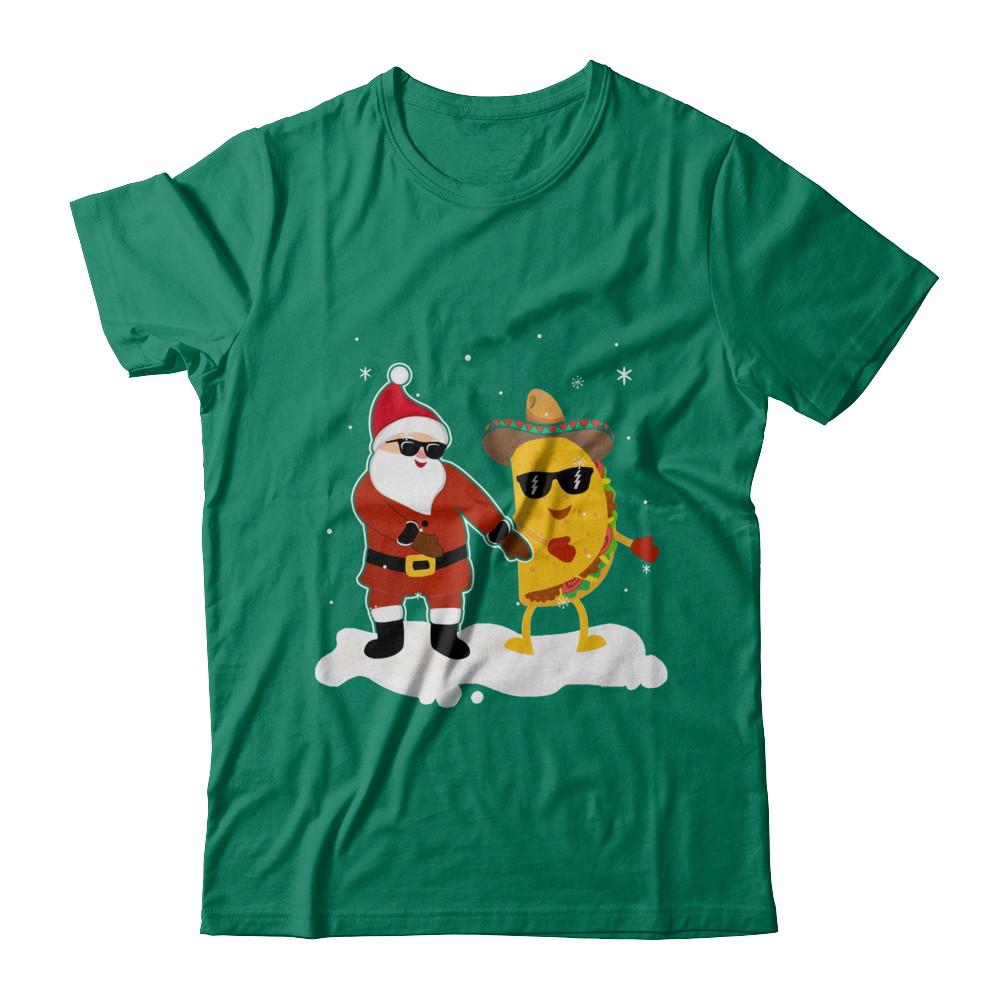 Flossing Santa Claus Taco Christmas Pajamas Gifts-T-Shirt & Sweatshirt-Classic T-Shirt-Kelly Green