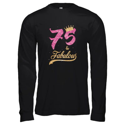 75 And Fabulous 1946 75th Birthday Gift-T-Shirt & Tank Top-Long Sleeve T-Shirt-Black