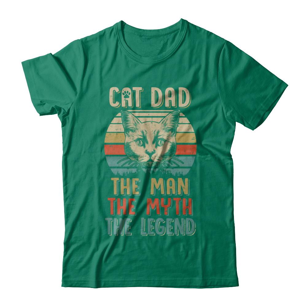 Cat Dad The Man The Myth Legend Fathers Day Gift Daddy-T-Shirt & Hoodie-Classic T-Shirt-Kelly Green