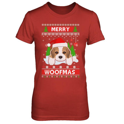 Beagle Merry Woofmas Ugly Christmas Sweater-T-Shirt & Sweatshirt-Women's T-Shirt-Red