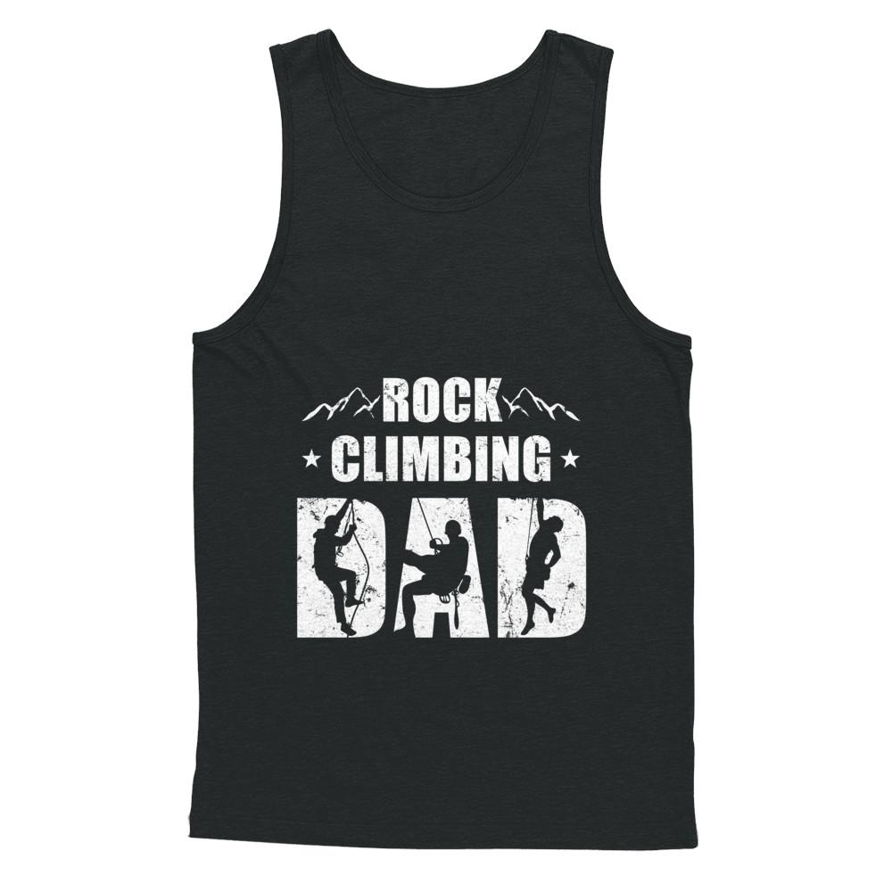 Rock Climbing Dad Distressed Mountain Climber Fathers Day-T-Shirt & Hoodie-Unisex Tank-Black