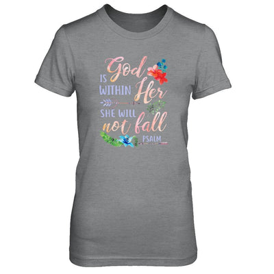 God Is Within Her She Will Not Fail Christian-T-Shirt & Tank Top-Women's T-Shirt-Sport Grey