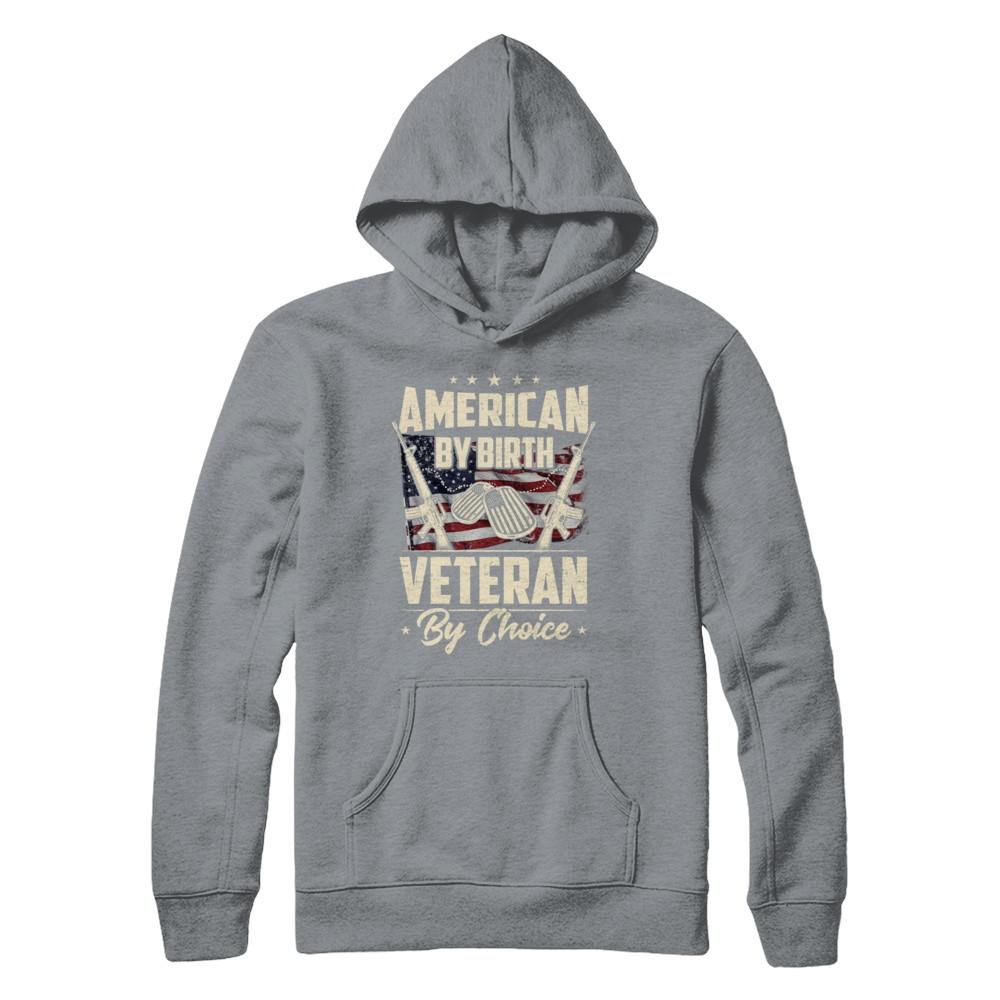 Proud An American By Birth Veteran By Choice-T-Shirt & Hoodie-Pullover Hoodie-Light Steel
