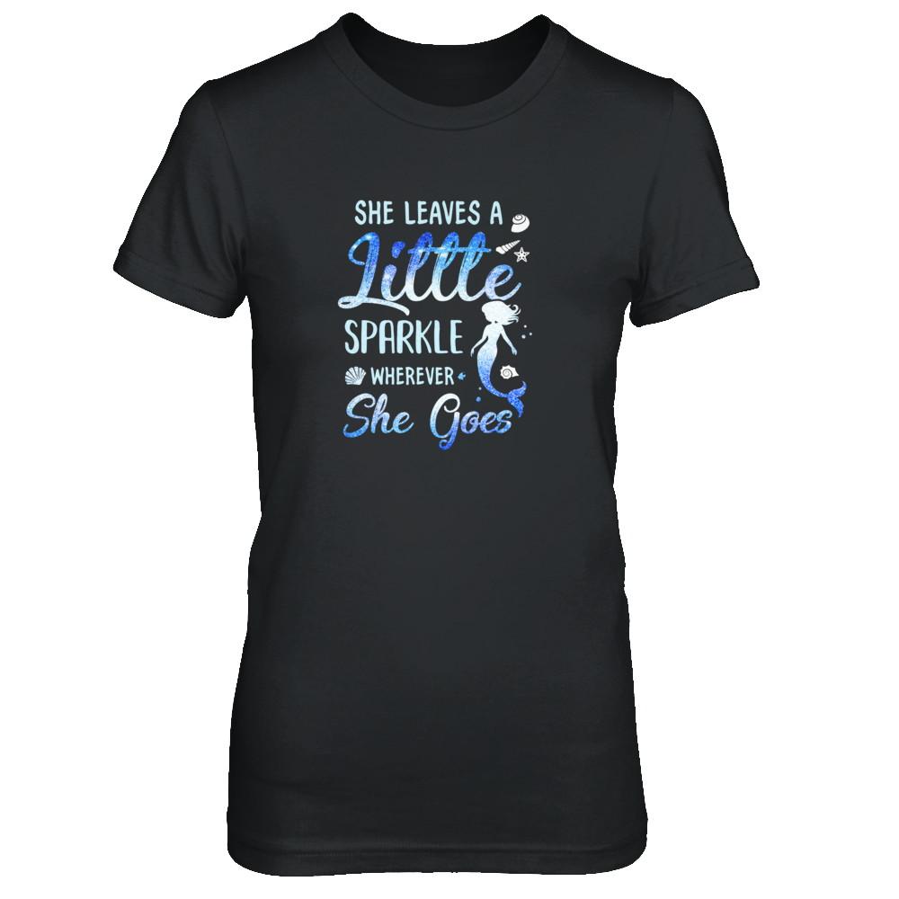 She Leaves A Little Sparkle Wherever She Goes Mermaid-T-Shirt & Tank Top-Women's T-Shirt-Black