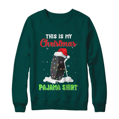 This Is My Christmas Pajama Xmas Hockey Santa-T-Shirt & Sweatshirt-Crewneck Sweatshirt-Deep Forest