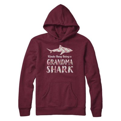 Grandma Shark Kinda Busy Being A Grandmashark-T-Shirt & Hoodie-Pullover Hoodie-Maroon