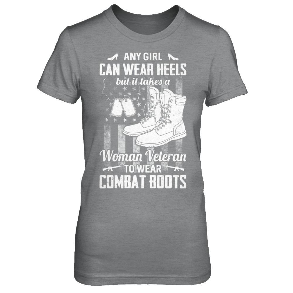 Woman Veteran To Wear Combat Boots-T-Shirt & Hoodie-Women's T-Shirt-Sport Grey