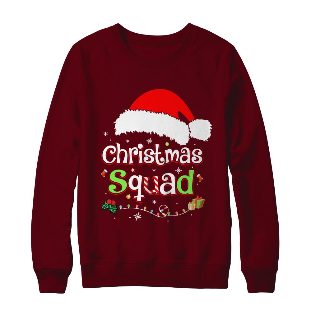 Santa Family Matching Pajamas Christmas Squad-T-Shirt & Sweatshirt-Crewneck Sweatshirt-Maroon