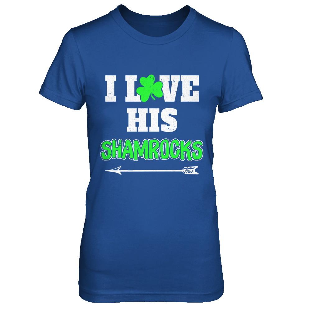 I Love His Shamrocks Funny Couple St Patricks Day-T-Shirt & Hoodie-Women's T-Shirt-Royal