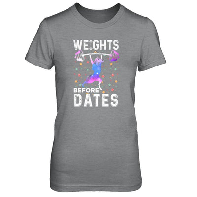 Weights Before Dates Unicorn Gym Weight Lifting-T-Shirt & Tank Top-Women's T-Shirt-Sport Grey
