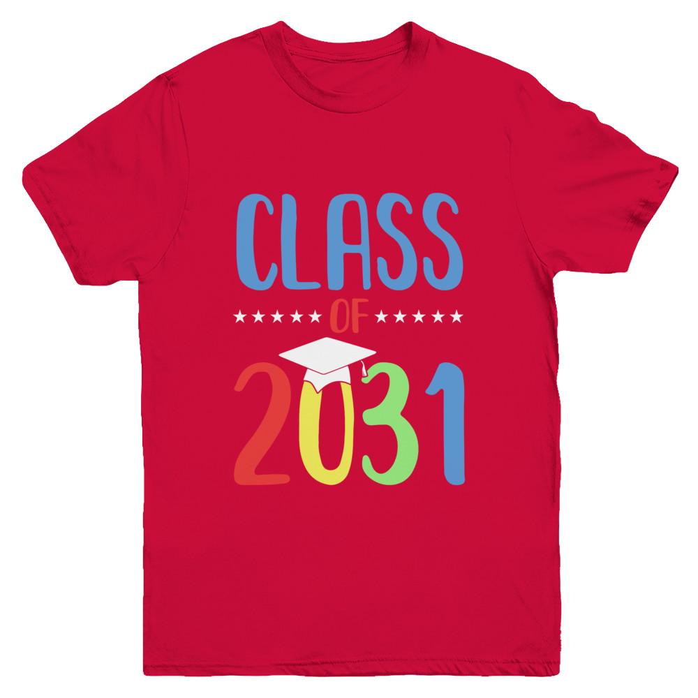 Grow With Me First Day Of School Class Of 2031 Youth-Youth Shirt-Youth T-Shirt-Red