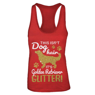 This Isn't Dog Hair It's Golden Retriever Glitter-T-Shirt & Tank Top-Women's Ideal Racerback Tank-Red