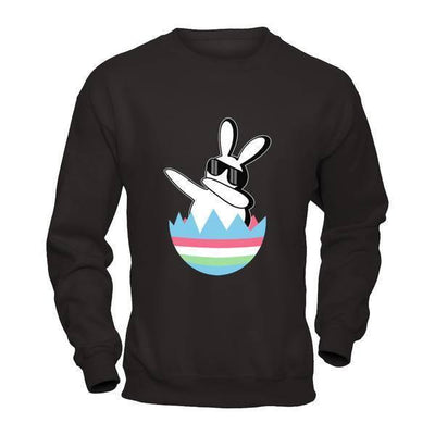 Dabbing Hip Hop Bunny Easter-T-Shirt & Hoodie-Crewneck Sweatshirt-Black