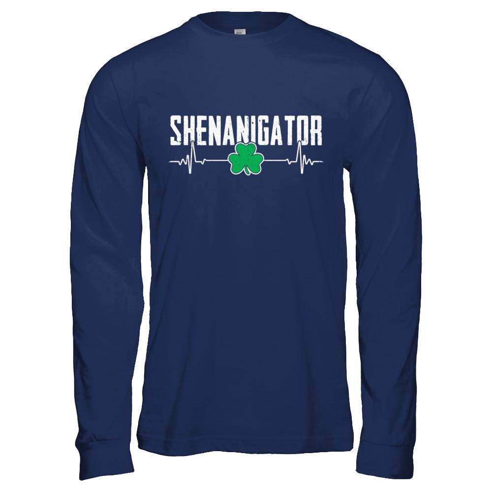 Shenanigator Happy St Patrick's Day-T-Shirt & Hoodie-Long Sleeve T-Shirt-Navy