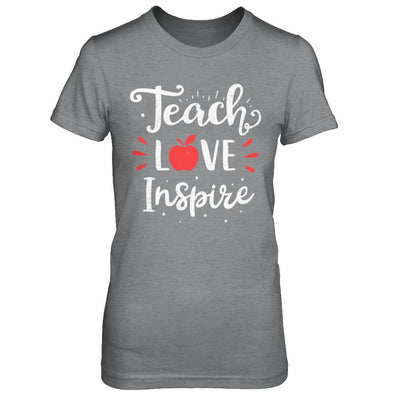 Teach Love Inspire Teacher Gifts-T-Shirt & Hoodie-Women's T-Shirt-Sport Grey