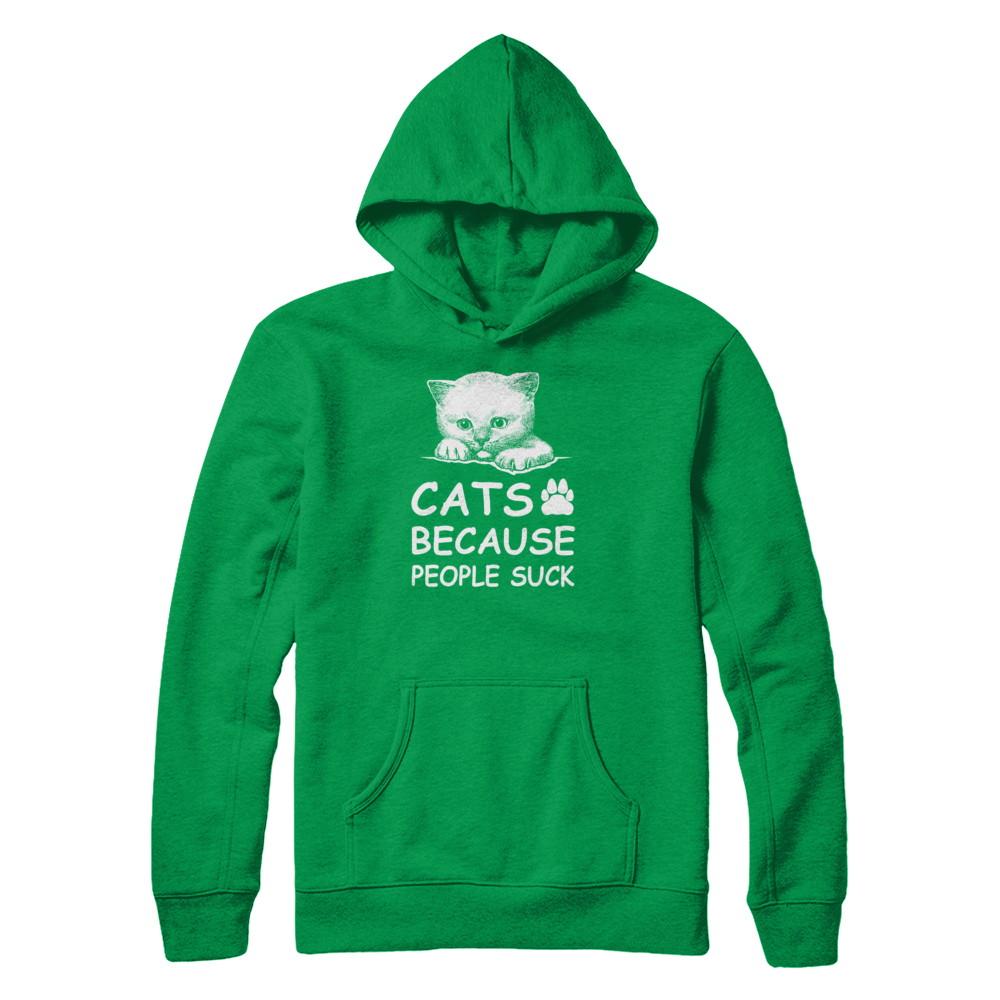 Cats Because People Suck-T-Shirt & Tank Top-Pullover Hoodie-Irish Green