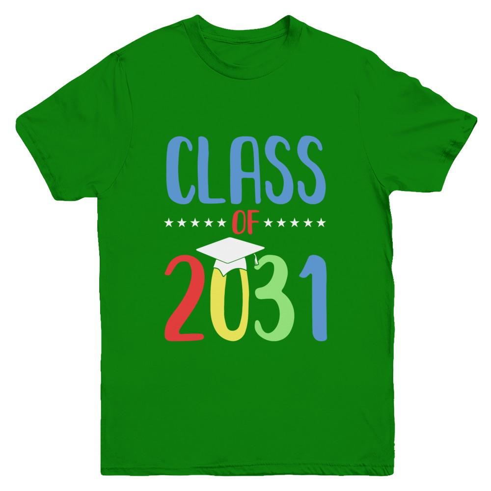 Grow With Me First Day Of School Class Of 2031 Youth-Youth Shirt-Youth T-Shirt-Irish Green