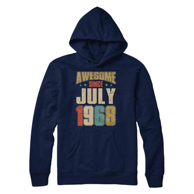 Vintage Retro Awesome Since July 1968 53th Birthday-T-Shirt & Hoodie-Pullover Hoodie-Navy