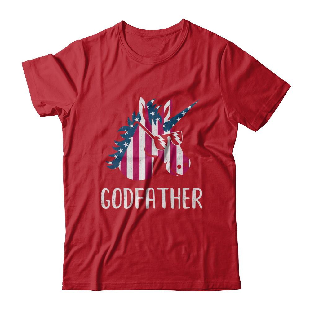 Patriotic Godfather Unicorn Americorn 4Th Of July-T-Shirt & Hoodie-Classic T-Shirt-Red