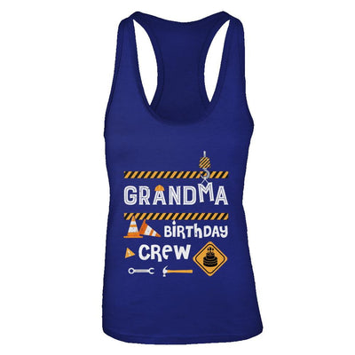 Grandma Birthday Crew Construction Birthday Party-T-Shirt & Tank Top-Women's Ideal Racerback Tank-Royal