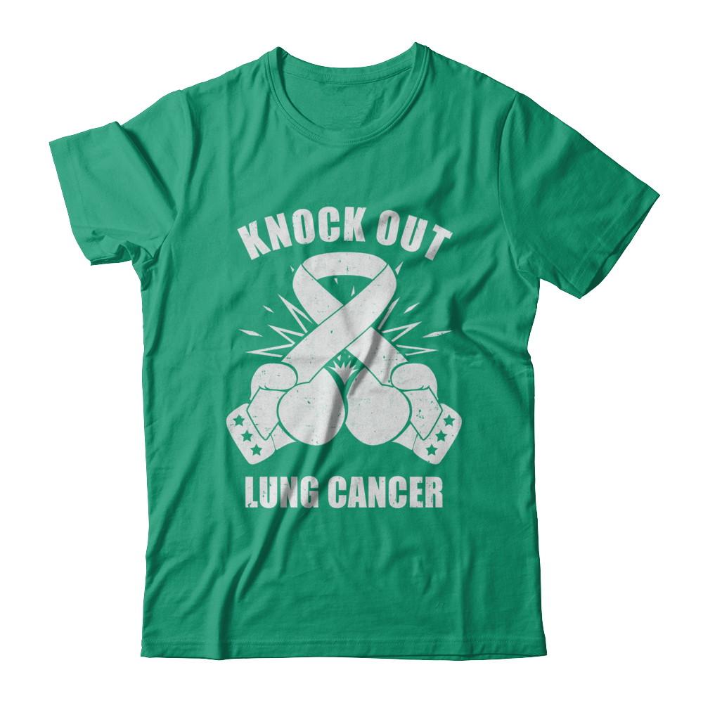 Boxing knock out Lung Cancer Awareness Support-T-Shirt & Hoodie-Classic T-Shirt-Kelly Green