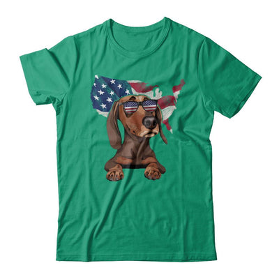 Funny Patriot Dachshund Dog 4Th Of July American Flag-T-Shirt & Hoodie-Classic T-Shirt-Kelly Green