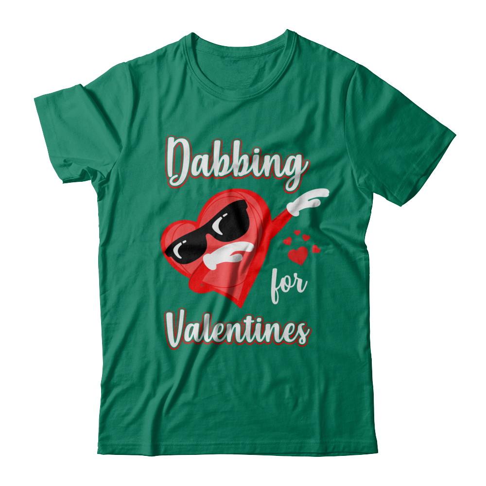 Dabbing For Valentines Day Cute Funny Heart Love-T-Shirt & Hoodie-Classic T-Shirt-Kelly Green