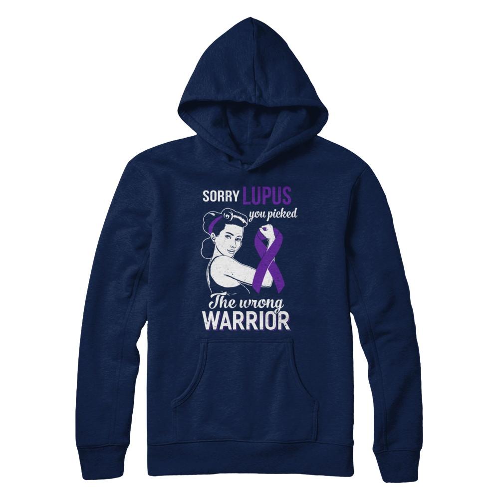 Sorry Lupus You Picked The Wrong Warrior Lupus-T-Shirt & Hoodie-Pullover Hoodie-Navy