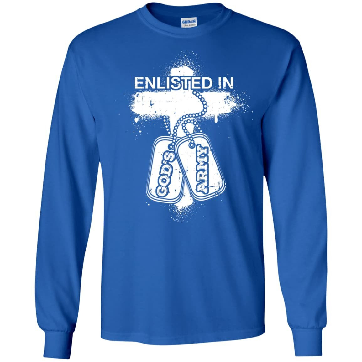 ENLISTED IN GOD'S ARMY-T-Shirt & Hoodie-Long Sleeve T-Shirt-Royal