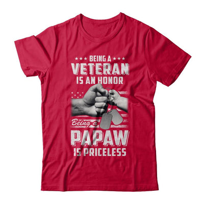 Being A Veteran Is An Honor Being A PaPaw Is Priceless-T-Shirt & Hoodie-Classic T-Shirt-Red