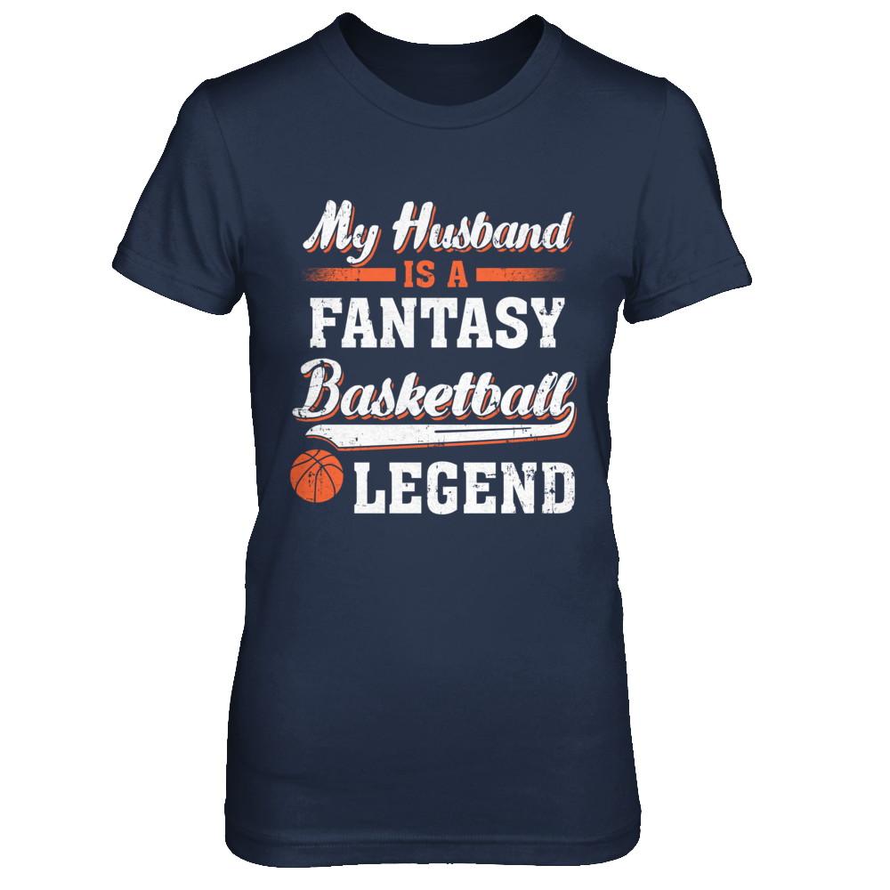 My Husband Is A Fantasy Basketball Legend-T-Shirt & Hoodie-Women's T-Shirt-Navy