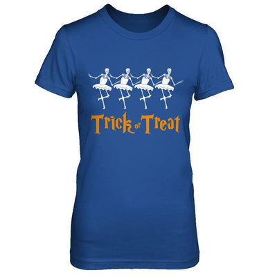 Trick Or Treat Ballet Skeleton Happy Halloween-T-Shirt & Hoodie-Women's T-Shirt-Royal