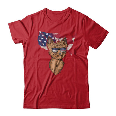 Funny Patriot Yorkie Dog 4Th Of July American Flag-T-Shirt & Hoodie-Classic T-Shirt-Red