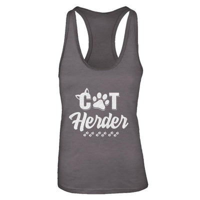 Cat Herder Funny Herding Cats Gift-T-Shirt & Tank Top-Women's Ideal Racerback Tank-Dark Grey