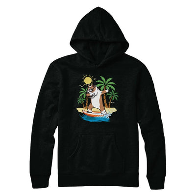 Summer Vacation Dabbing Pit bull Surfing Surfboard Gift-T-Shirt & Hoodie-Pullover Hoodie-Black