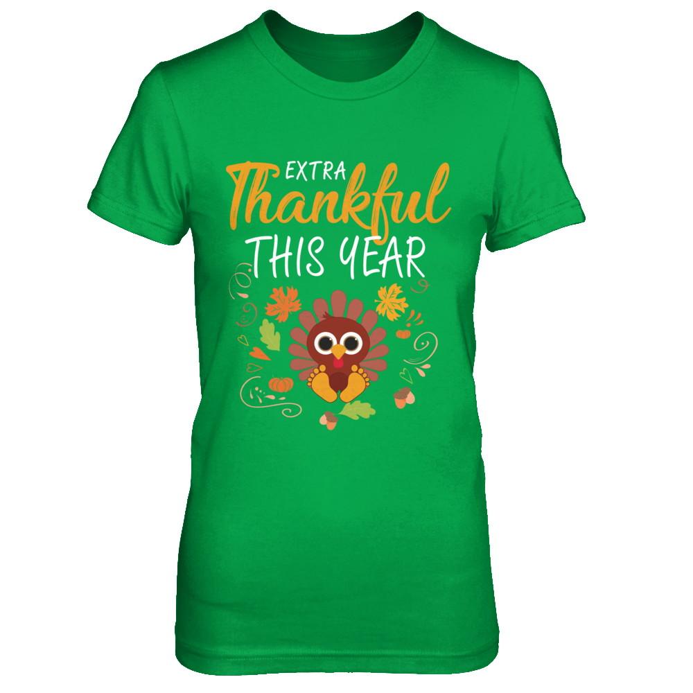 Thankful Pregnancy Mom Turkey Thanksgiving-T-Shirt & Sweatshirt-Women's T-Shirt-Irish Green