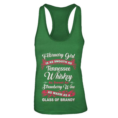 February Girl Is As Smooth As Tennessee Whiskey Birthday-T-Shirt & Tank Top-Women's Ideal Racerback Tank-Kelly Green